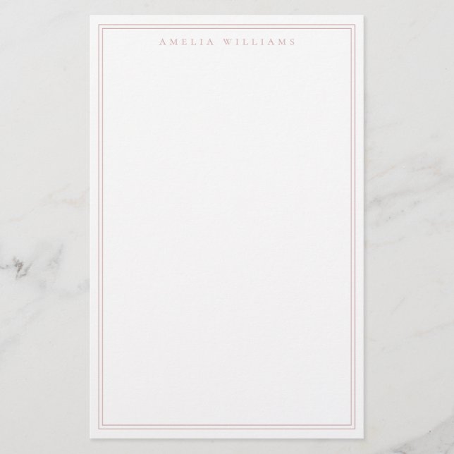 Papelaria Minimalist Dusty Rose Monogram Two Border (Frente)