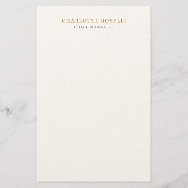 Papelaria Minimalist Modern Plain Professional Gold Color (Frente)