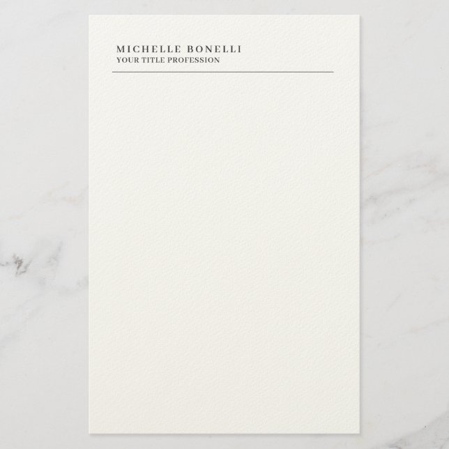 Papelaria Minimalista Clássico Simples Profissional Nome Pró (Frente)
