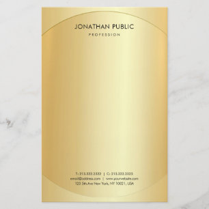Papelaria Minimalista Dourado Elegante Personalizado