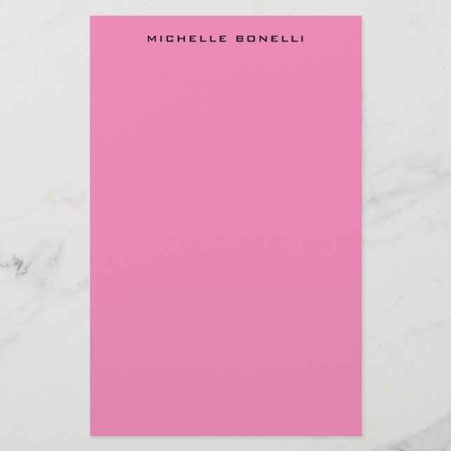 Papelaria Minimalista Moderna Profissional Rosa Feminina (Frente)