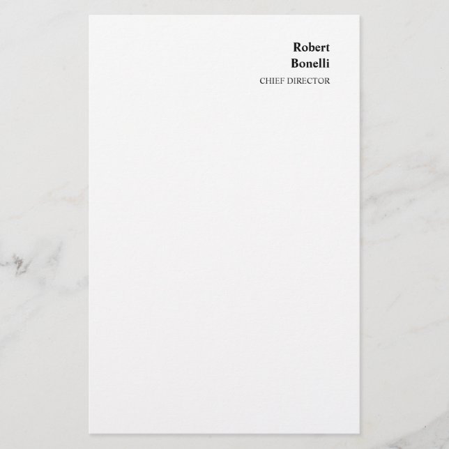 Papelaria Minimalista Moderno Branco Simples (Frente)