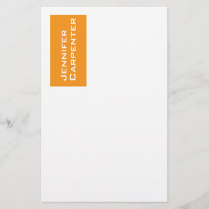 Papelaria Minimalista moderno profissional laranja branco
