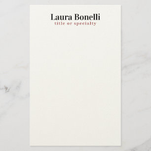 Papelaria Minimalista Moderno Título Nome Profissional Simpl