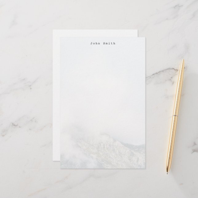 Papelaria Minimalista Montanha Personalizada (Frente/Verso In Situ)