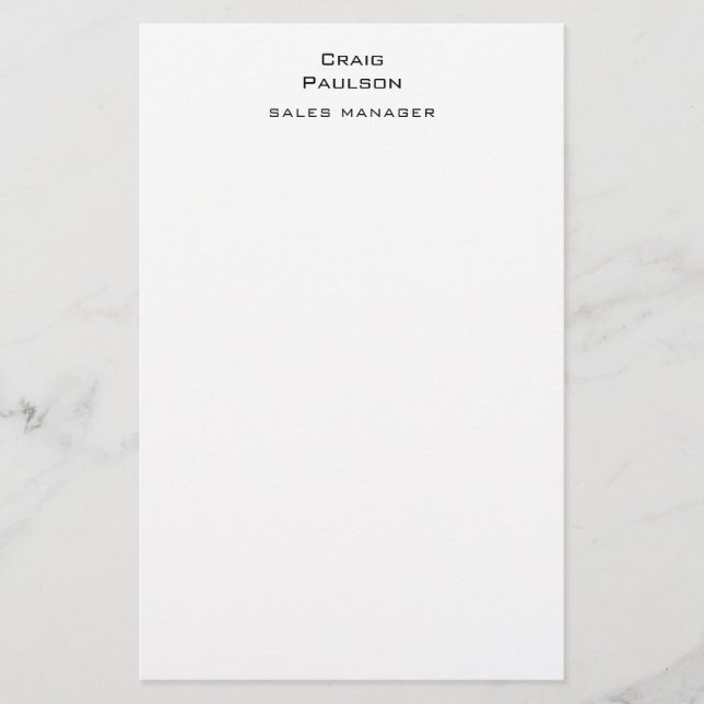 Papelaria Minimalista Simples Clássico Preto & Branco (Frente)