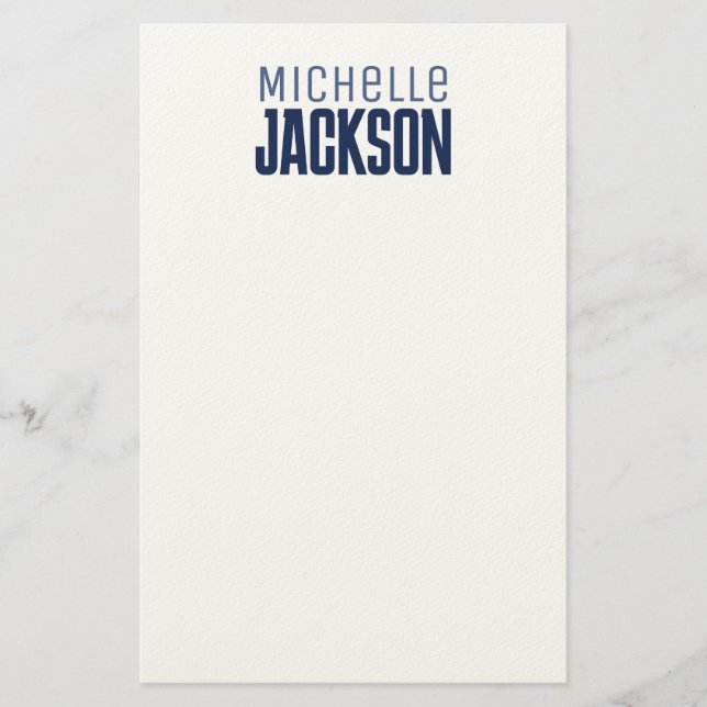 Papelaria Minimalista Simples Moderno Seu Nome Mensagem (Frente)
