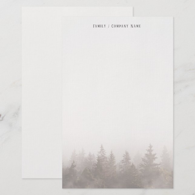 Papelaria  Misty forest Personalized Stationery  (Frente/Verso)