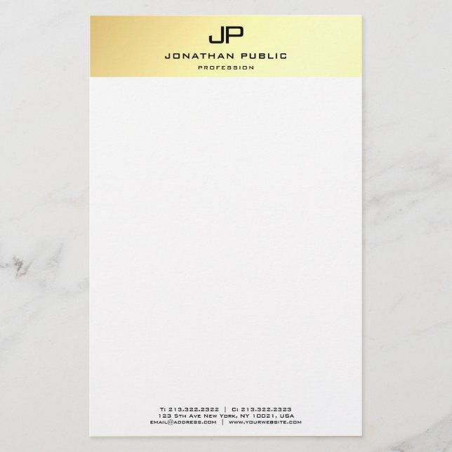 Papelaria Modelo branco-Dourado legado (Frente)
