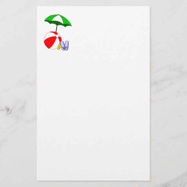 Papelaria Modelo de guarda-chuva da Piscina de Bola de Praia (Frente)