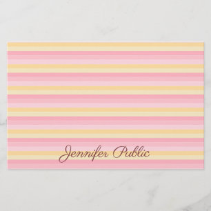Papelaria Modelo de Manuscrito Branco Amarelo de Vanille ros