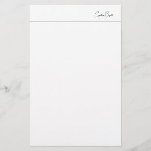 Papelaria Modelo de nome de caligrafia minimalista moderno s