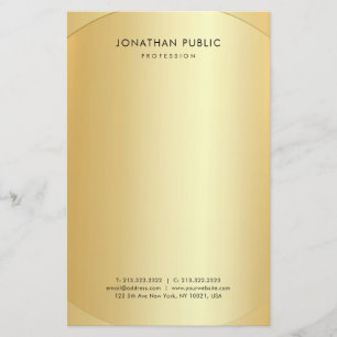 Papelaria Modelo Elegante Dourado Minimalista Simples Modern