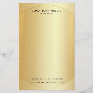 Papelaria Modelo elegante Dourado moderno e elegante persona
