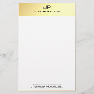 Papelaria Modelo moderno branco Dourado personalizado