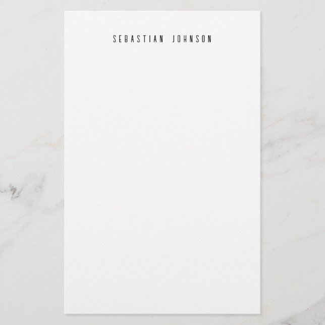 Papelaria Modern Minimalist Personalized Name Stationery (Frente)