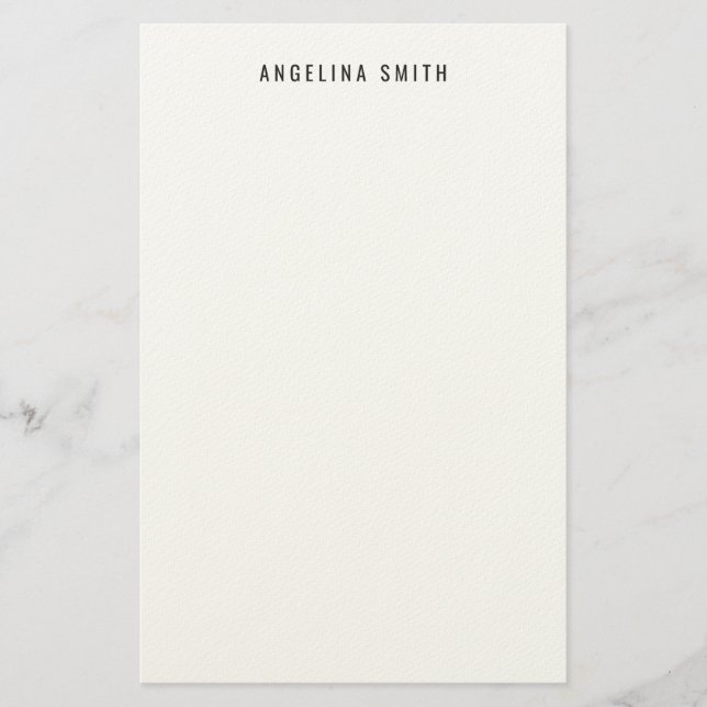 Papelaria Modern Minimalist Plain Simple Black White (Frente)