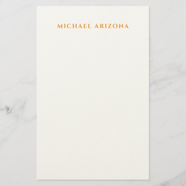 Papelaria Modern Minimalist Simple Plain Own Name (Frente)