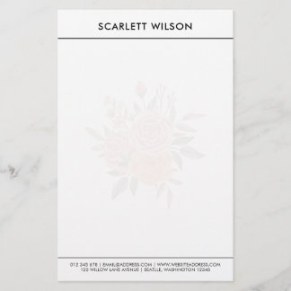 Papelaria Modern Rust & Emerald Flowers Personalized