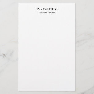 Papelaria Moderno Elegante Simples Branco Gerente