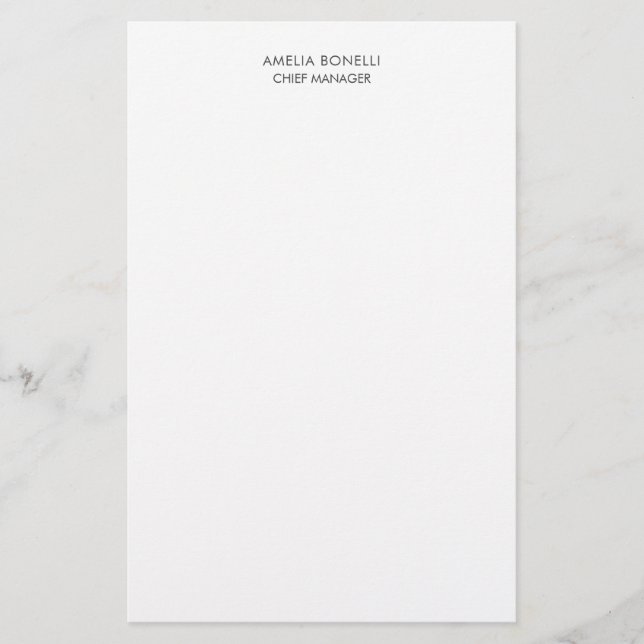 Papelaria Moderno Minimalista Profissional Simples Plano (Frente)