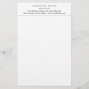 Papelaria Moderno Minimalista Simples Branco Profissional