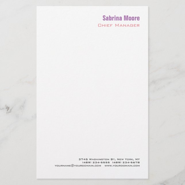 Papelaria Moderno Minimalista Simples Profissional (Frente)