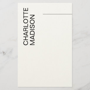 Papelaria Moderno Simples Preto Branco Moderno Minimalista S