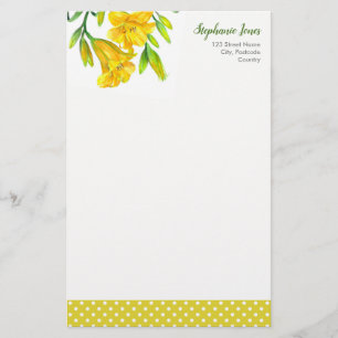 Papelaria Mola Amarelo Lilos Flores