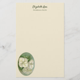Papelaria Molho Pastel Branco Hydrangea Floral