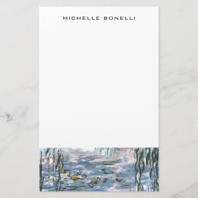 Papelaria Monet Nenúfares Profissional Simples Minimalista (Frente)