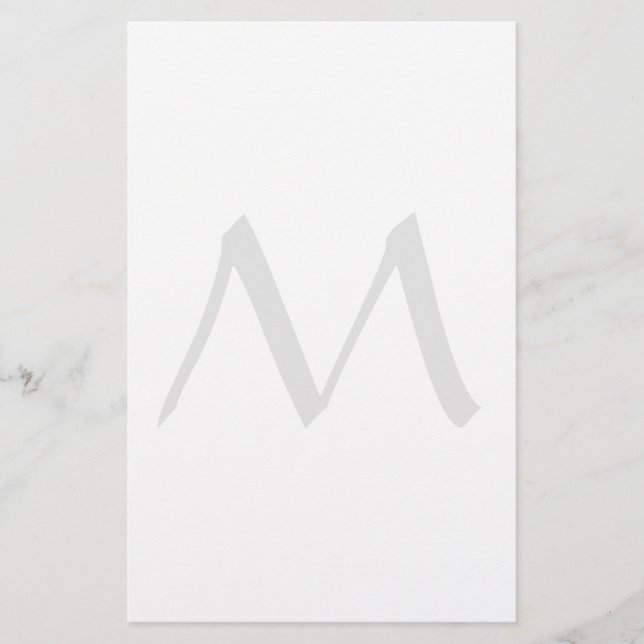 Papelaria Monogram Modern Simple Minimalist Plain (Frente)