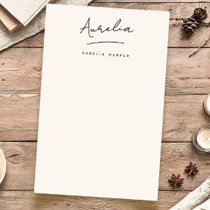 Papelaria Monograma Assinatura Neutra Simples Personalizada