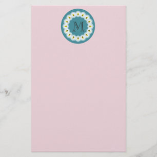 Papelaria Monograma bonito e moderno de abelhas de desenho a