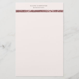 Papelaria monograma brilhante de bronze moderno elegante
