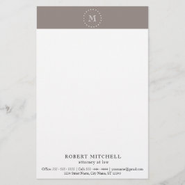Papelaria Monograma Brown Elegant Professional Stationery