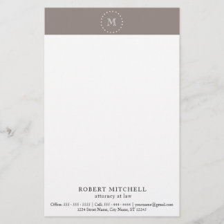 Papelaria Monograma Brown Elegant Professional Stationery
