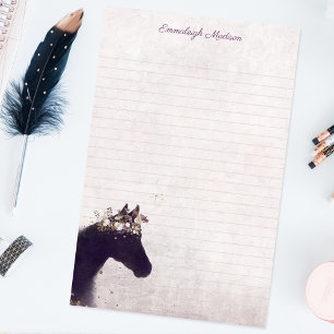 Papelaria Monograma Chic Dreamy Boho de Cavalo Roxo