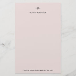 Papelaria Monograma Chic e Mínimo| Blush