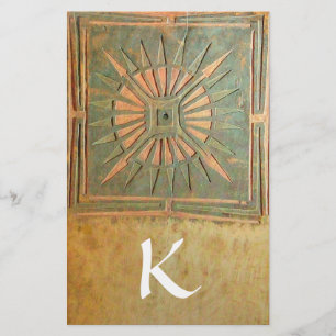 Papelaria MONOGRAMA da ESTRELA DA MANHÃ, verde, branco