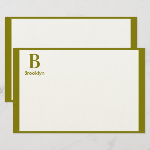 Papelaria Monograma de Borda Moderna Minimalista