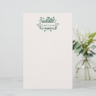 Papelaria Monograma de Eucalipto