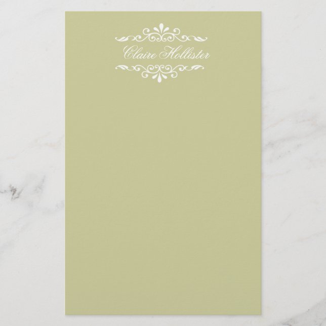 Papelaria Monograma de Ouro Personalizado Mínimo Clássico (Frente)