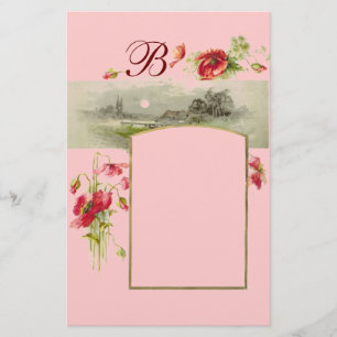 Papelaria MONOGRAMA de ROMANTİCA/PAPOILAS, vermelho, rosa