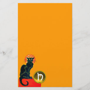 PAPELARIA MONOGRAMA DO PARTIDO BLACK CAT HALLOWEEN