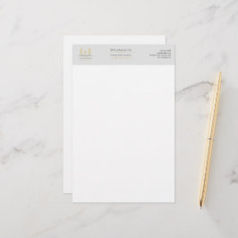 Papelaria Monograma Dourado da Cinza Laurel Wreath Clássica