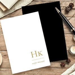 Papelaria Monograma | Elegante Clássico Dourado Preto Person