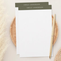 Monograma Elegante Verde Oliva Minimalista