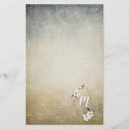 Papelaria Monograma Floral com Pássaros