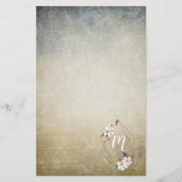 Papelaria Monograma Floral com Pássaros